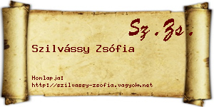 Szilvássy Zsófia névjegykártya