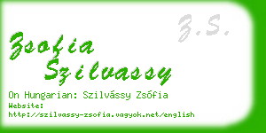 zsofia szilvassy business card